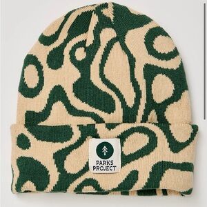Parks Project Green and Cream Abstract Beanie